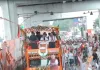 بی جے پی کے قومی صدر کا لکھنؤ میں شاندار استقبال کیا گیا