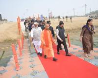 یوگی نے کامیاب ماگھ میلے کے لیے گنگا پوجا کی