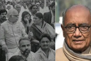 قالین پر بیٹھے مودی کی تصویر کے ساتھ ڈگ وجے سنگھ کے تبصرے نے بحث چھیڑ دی ہے