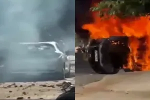 نوئیڈا میں مزدوروں کا احتجاج پرتشدد ہو گیا: گاڑیوں کو جلایا گیا، توڑ پھوڑ کی گئی اور پتھراؤ کیا گیا