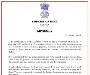 بھارت نے اپنے شہریوں کو ایران چھوڑنے کا مشورہ دیا، سفارتخانے نے ہیلپ لائن نمبر جاری کر دیے